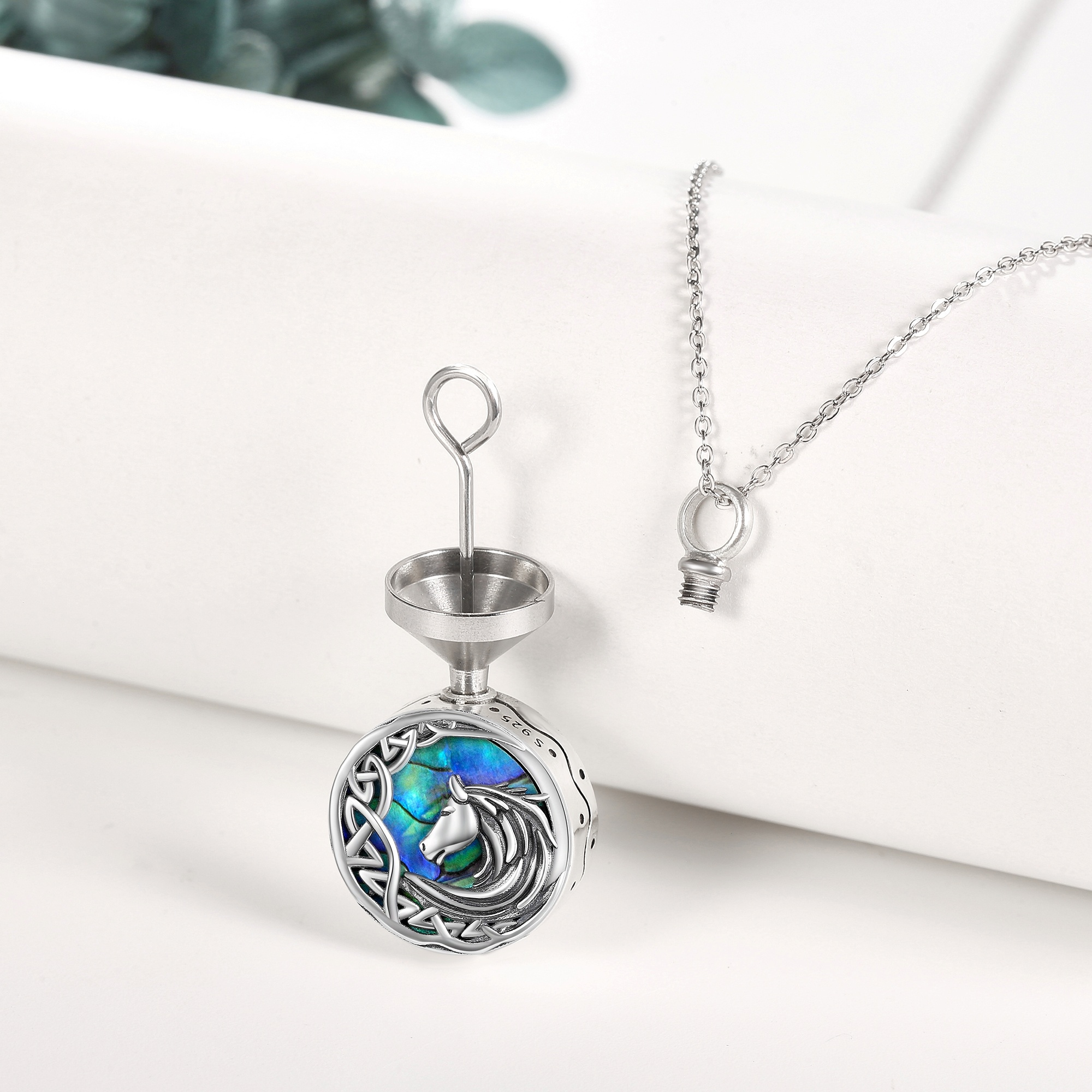 925 Sterling Silver Urn Necklace for Human Ashes